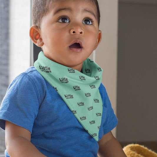 Bandana Style Bib Little Man Print