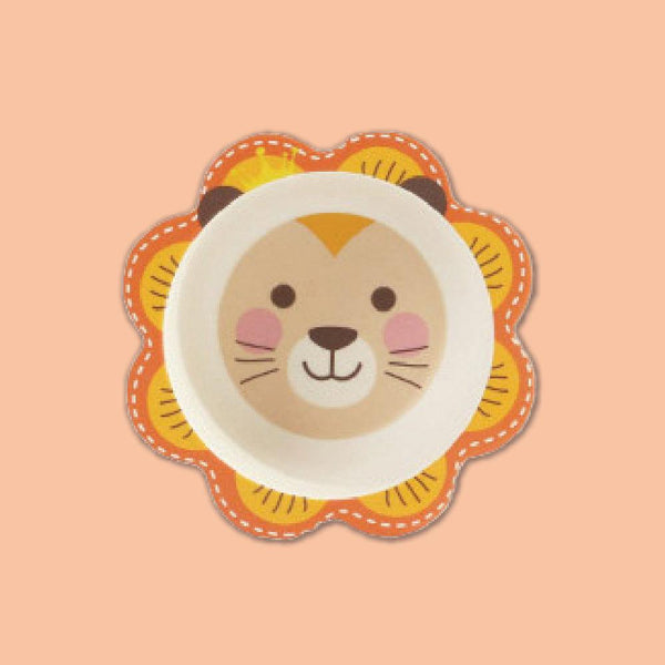 Bamboo Fiber Kids Crockery Set Having 4 Pieces Dining Set- Eco Friendly Bamboo (Lovely Lion)