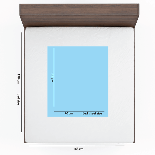 Baby Dry Sheet / Bed Protector Medium Blue (Size 70 x 100 CM)