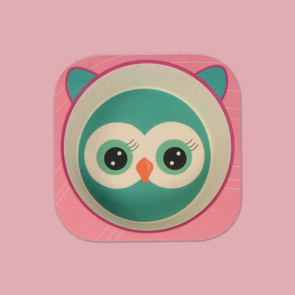 Eco Friendly Bamboo Fiber Kids Dinner Set (Owl)