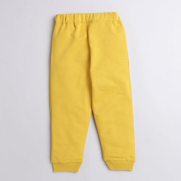 Polka tots hip hopper print full sleeve tshirt with lounge pant set - Yellow
