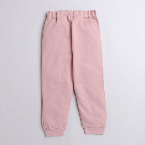 Polka tots make a wish print full sleeve tshirt with lounge pant set - pink