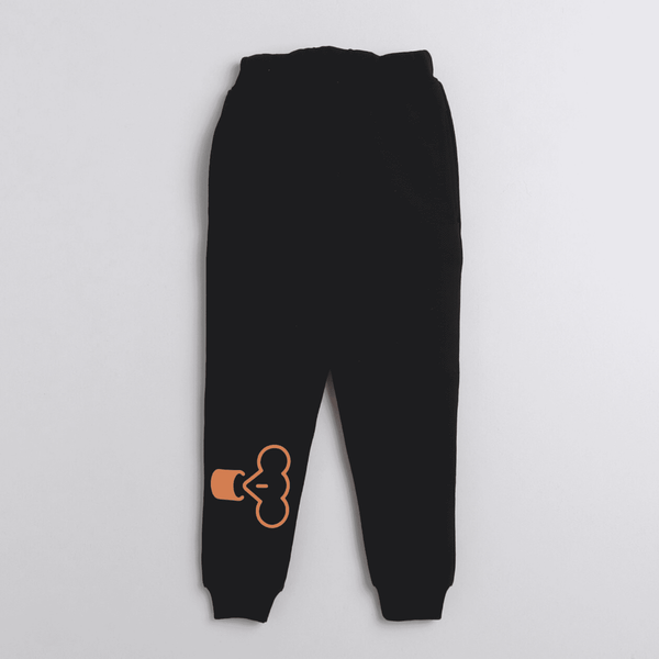 Polka Tots Full Sleeve Natural Rider Print Tshirt With Full Lower Cod Set - Black