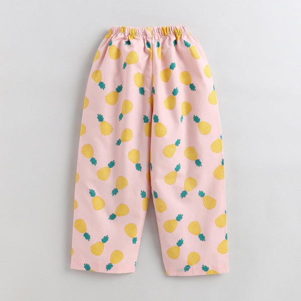 Polka tots Half Sleeve Night Suit Pink (Pineapple)