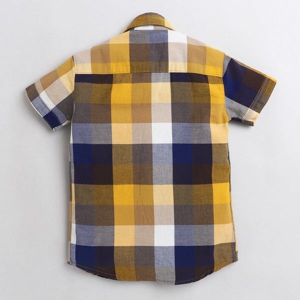 Polka Tots 2 Pockets Checks Shirt - Yellow