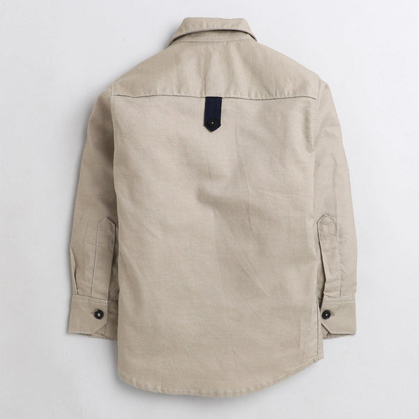 Polka Tots khakhi space cargo Kids shirt - khakhi