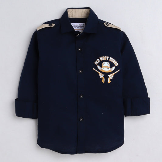 Polka Tots cargo shirt - navy blue