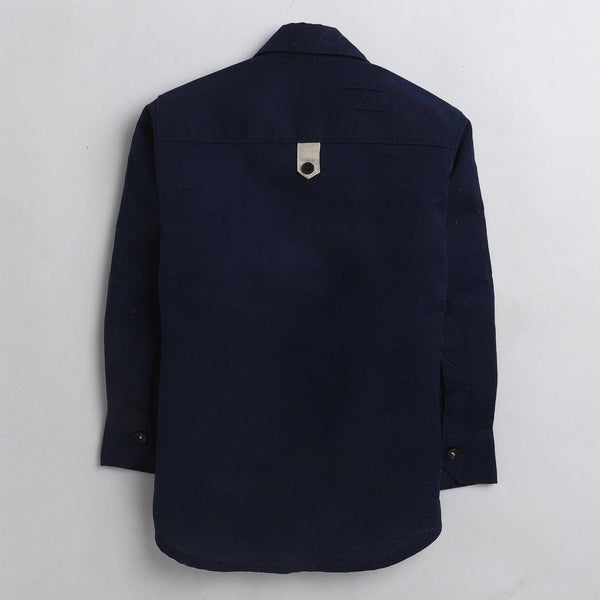 Polka Tots cargo Kids shirt - navy blue