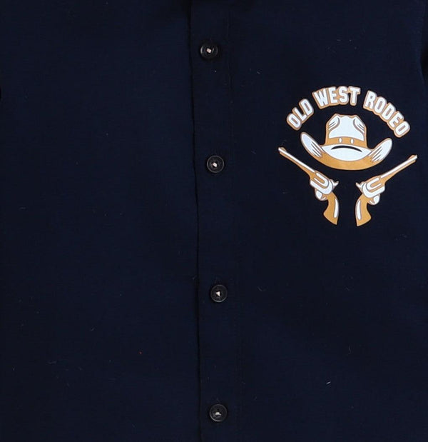 Polka Tots cargo Kids shirt - navy blue