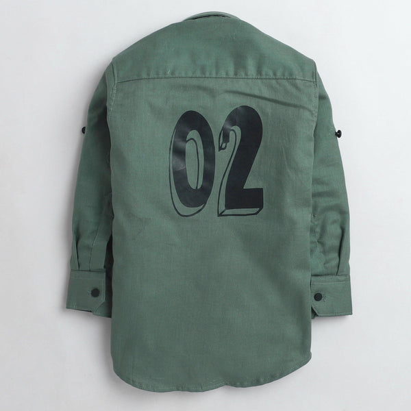 Polka Tots football print cargo Kids shirt - green