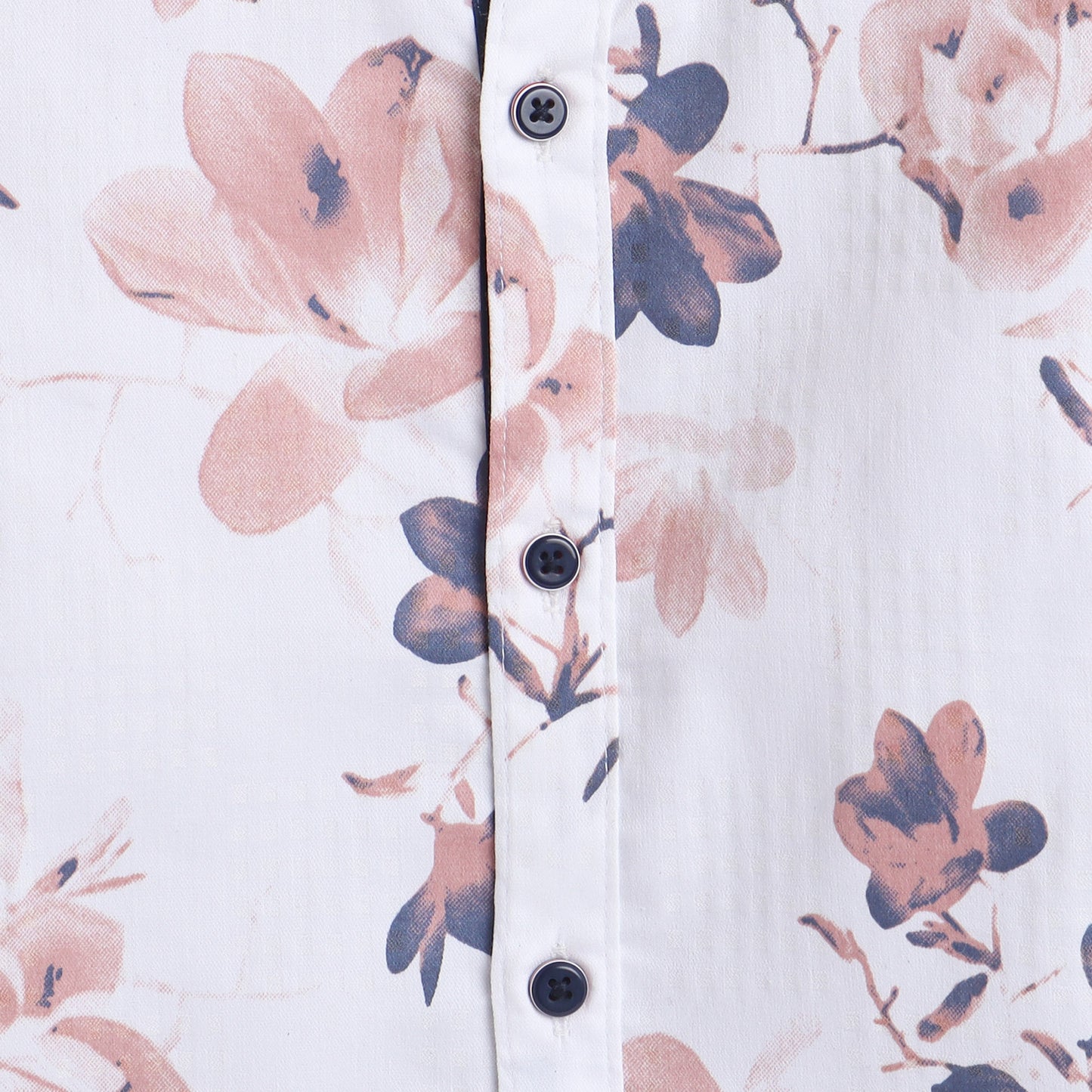 Polka Tots Full Sleeve Shirt Rust Blue Floral Print - White