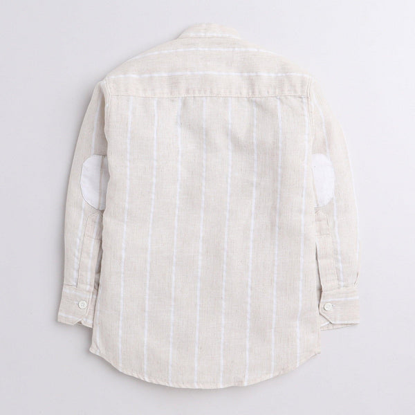 Polka Tots full sleeve elbow patch kurta - cream