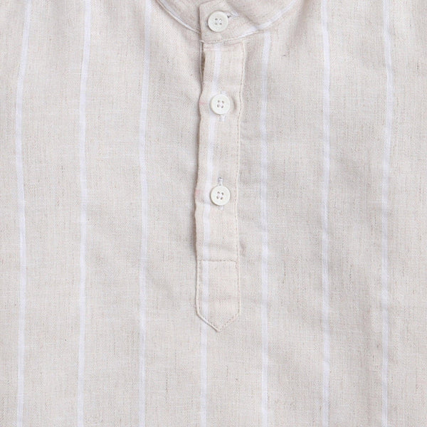 Polka Tots full sleeve elbow patch kurta - cream