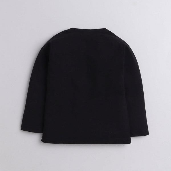 Polka Tots Full Sleeve T-Shirt Cotton Boys Rules Black