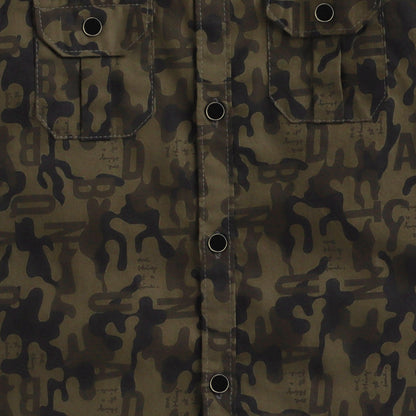 Polka Tots Half Sleeves Camouflage Print Detailing Shirt - Green