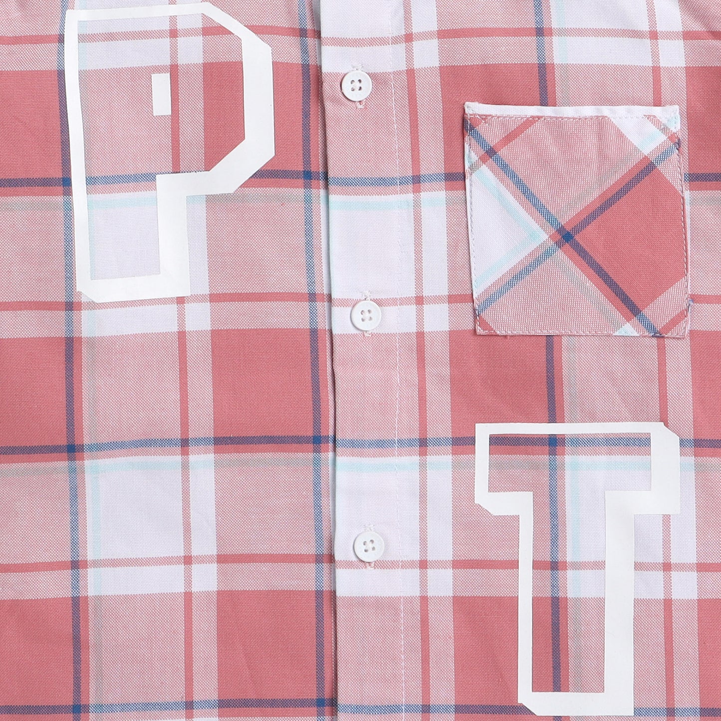 Polka Tots Half  Sleeve Checks Shirt P T Print - Peach
