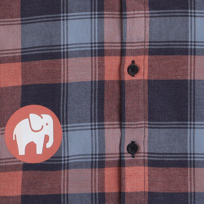 Polka Tots Half Sleeve Checks Shirt Elephant Print - Black