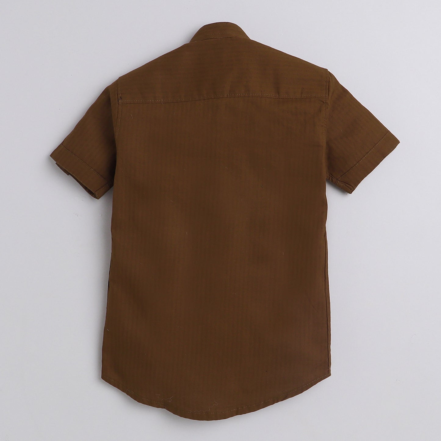 Polka Tots Cotton Regular Fit Half Sleeve Kurta Rein Deer Embroidery - Brown