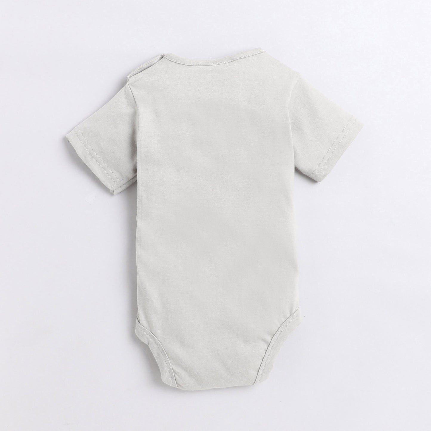 Polka Tots Half Sleeve Rompers Onesie Antibacterial Fabric Mummy Little Hero Grey