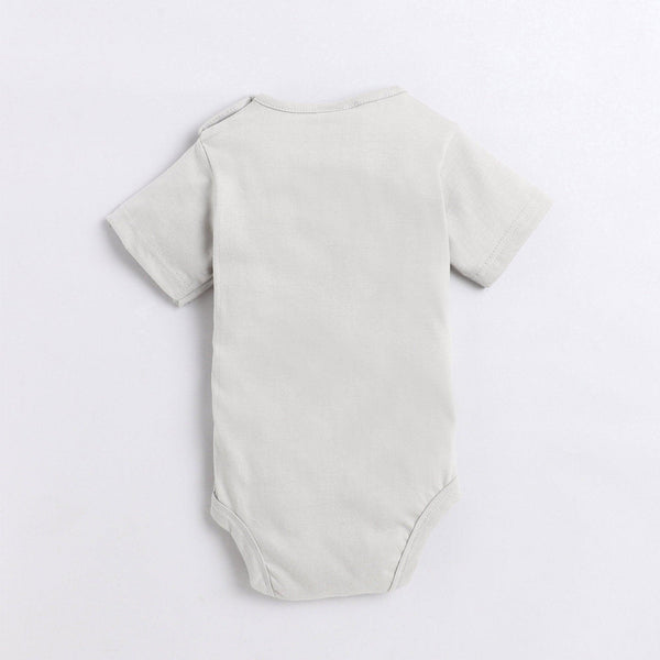 Polka Tots Half Sleeve Rompers Onesie Antibacterial Fabric Elephant Cream