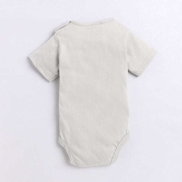 Polka Tots Half Sleeve Rompers Onesie Antibacterial Fabric Bus Grey