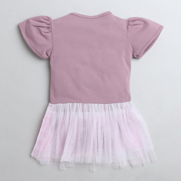 Polka Tots Half Sleeve Romper Onesie Sequence Ice Mamas Angel - Purple