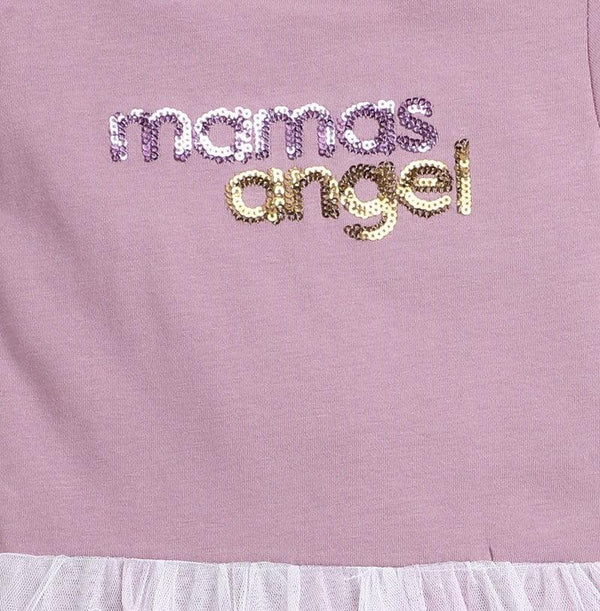 Polka Tots Half Sleeve Romper Onesie Sequence Ice Mamas Angel - Purple