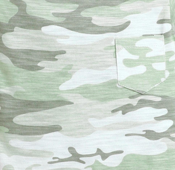 Polka Tots Half Sleeve Romper Onesie Military Camofledge - Green