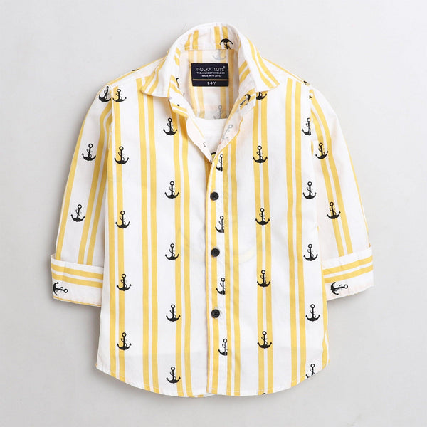 Polka Tots Ship anchor tshirt shirt - white