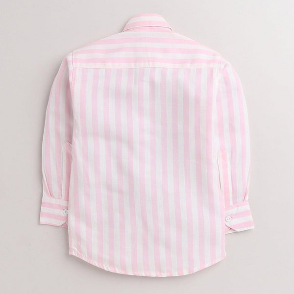 Polka Tots Full Sleeve Shirt With Attached Tshirt Baby Shark Print - Pink