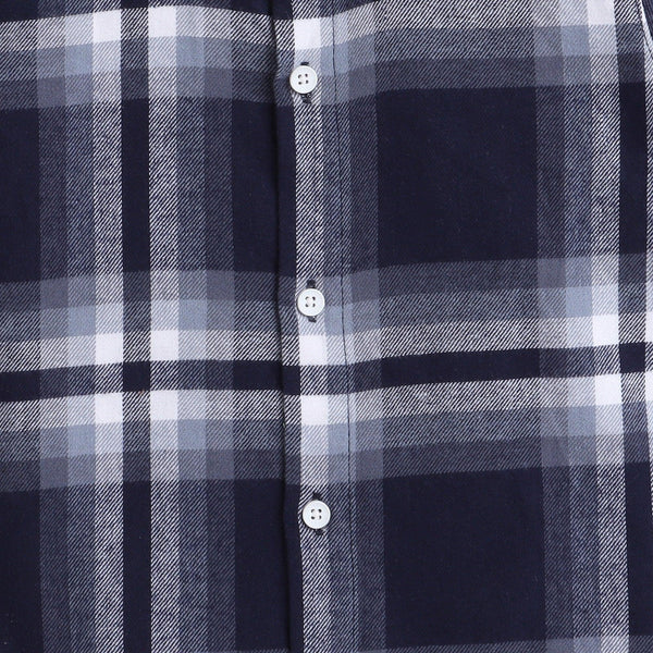 Polka Tots Half Sleeve Checks Shirt Attached T shirt Baby Boss Print - Blue