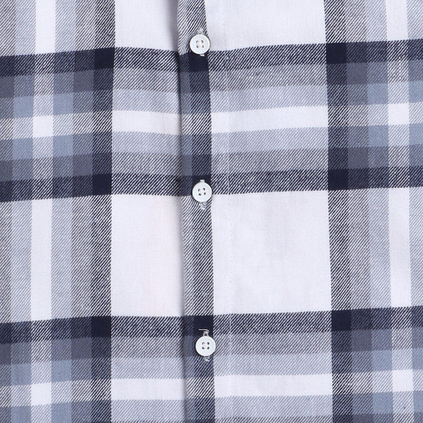 Polka Tots Half Sleeve Checks Shirt Attached T shirt Love You To Moon Print - White