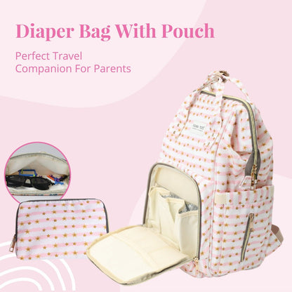 Diaper bag with pouch 