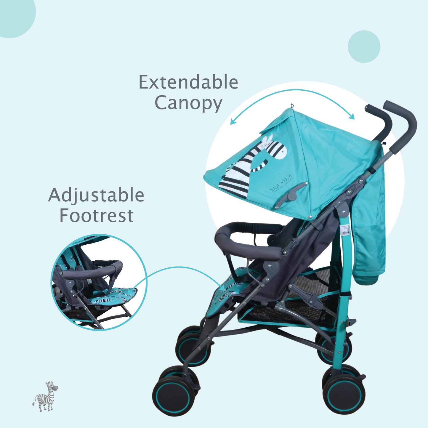 Zebra Light Weight Umbrella Baby Stroller & Pram Age 0- 3 Years (Blue)