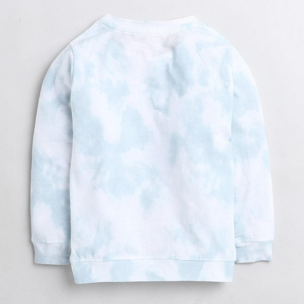 Polka Tots Snowboarding Full sleeve tshirt with lounge pant set - Light blue