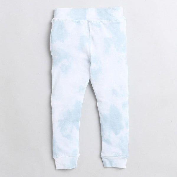 Polka Tots Snowboarding Full sleeve tshirt with lounge pant set - Light blue