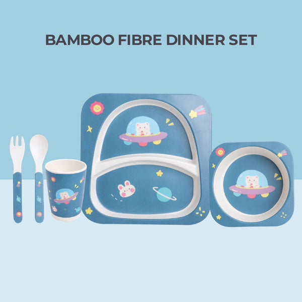 Eco-Friendly Bamboo Fibre Kids Dinner Set (Space)