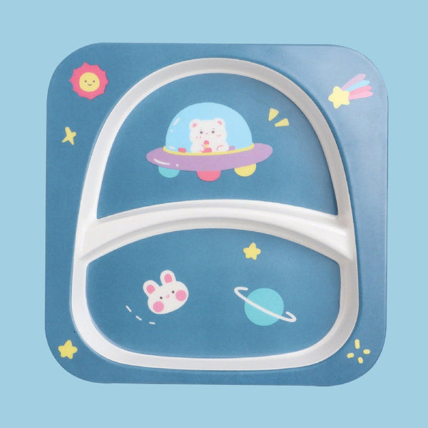 Eco-Friendly Bamboo Fibre Kids Dinner Set (Space)