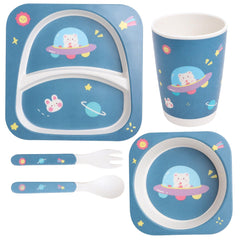 Eco-Friendly Bamboo Fibre Kids Dinner Set (Space)