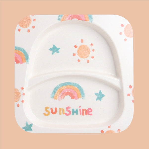 Eco Friendly 5 Pieces Bamboo Fiber Kids Dinner Set (Sunshine)
