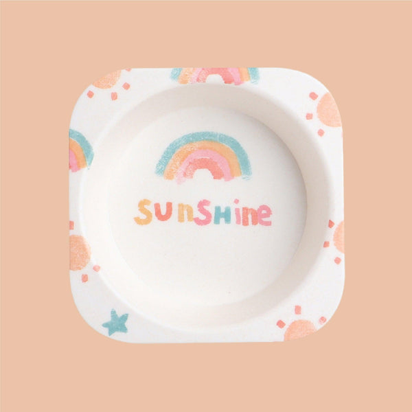 Eco Friendly 5 Pieces Bamboo Fiber Kids Dinner Set (Sunshine)