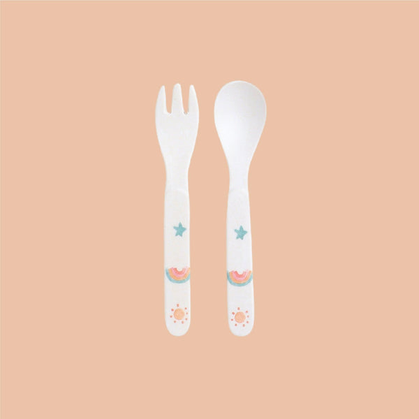 Eco Friendly 5 Pieces Bamboo Fiber Kids Dinner Set (Sunshine)