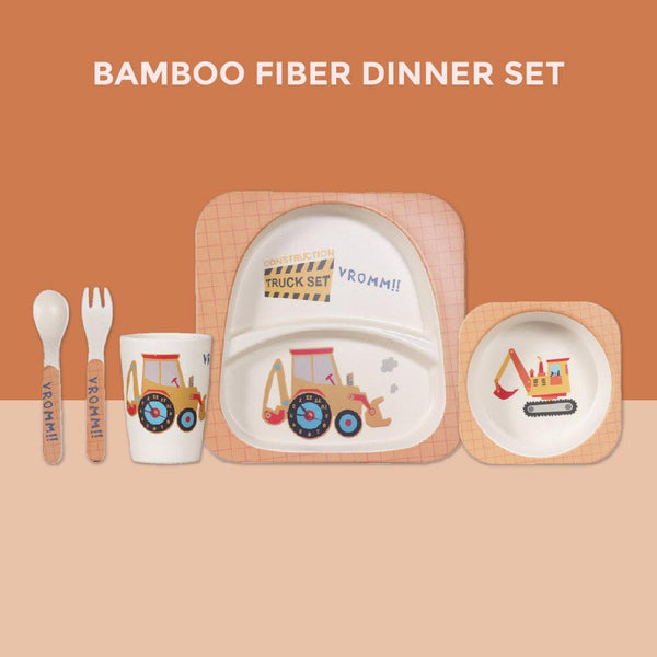 Eco-Friendly Bamboo Fiber Kids Dinner Set (Truck)
