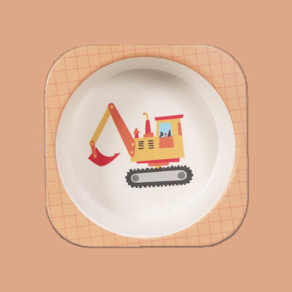 Eco-Friendly Bamboo Fiber Kids Dinner Set (Truck)
