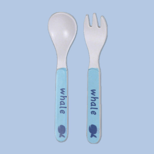 Eco-Friendly Bamboo Fiber Kids Crockery Set having 5 Pieces (Cute Whale)