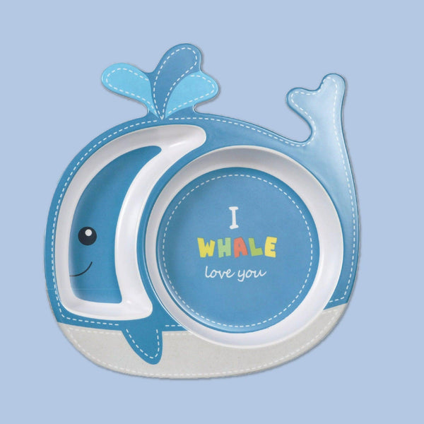 Eco-Friendly Bamboo Fiber Kids Crockery Set having 5 Pieces (Cute Whale)