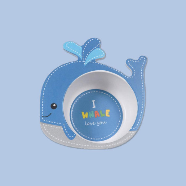 Bamboo Fiber Kids Crockery Set Having 4 Pieces Dinner Set - Eco Friendly Bamboo (Cute Whale)