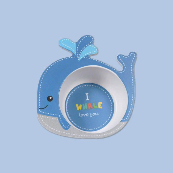 Eco-Friendly Bamboo Fiber Kids Crockery Set having 5 Pieces (Cute Whale)