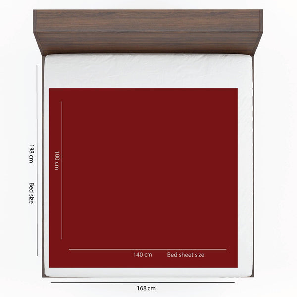 Baby Dry Sheet / Bed Protector Large Maroon (Size 100 x 140 CM)
